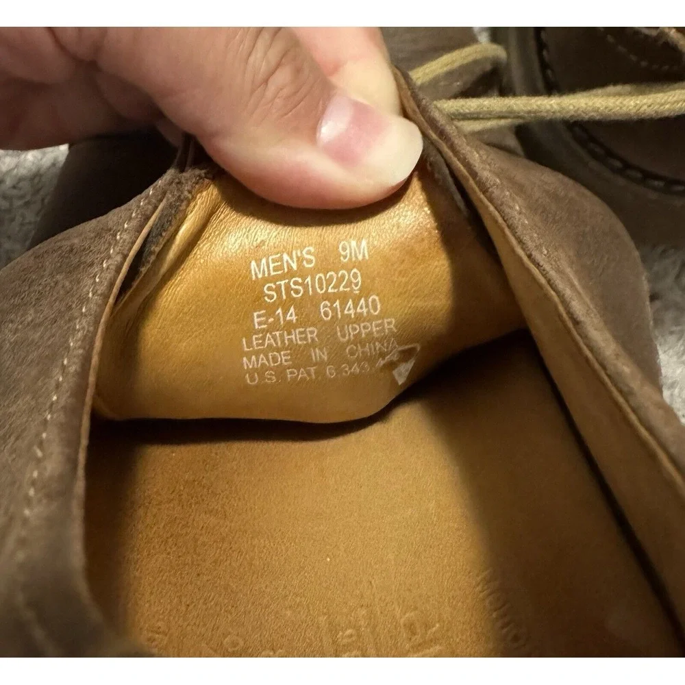 Sperry Oxfords Mens Size 9 M Brown Gold Cup Wingtip‎ Lambskin Lined Shoes 61440